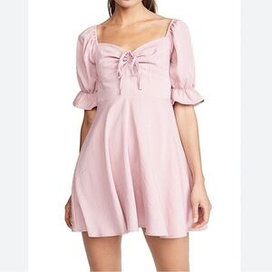 re:named Apparel Mauve/Pink Puff Sleeve Mini Dress size Medium